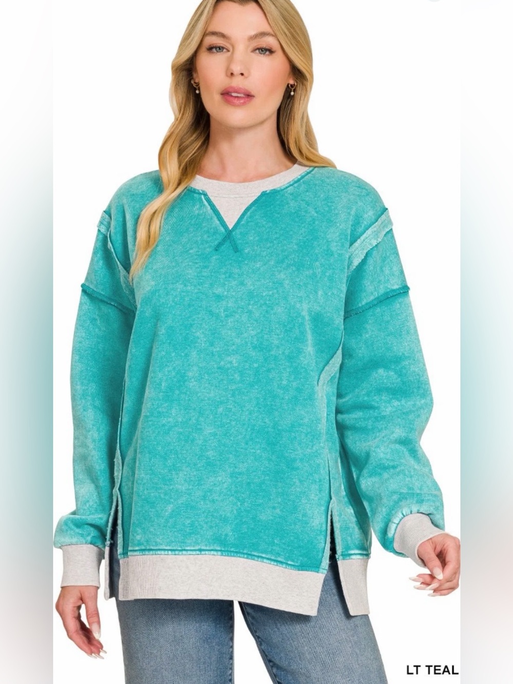 NWT Light Teal Women's Pullover Sweatshirt